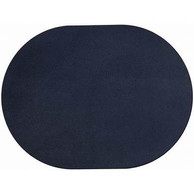 Ladelle Hugo Oval Navy Vinyl Placemat Set 4