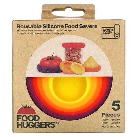 Food Huggers Reusable Silicone Food Savers 5 Piece