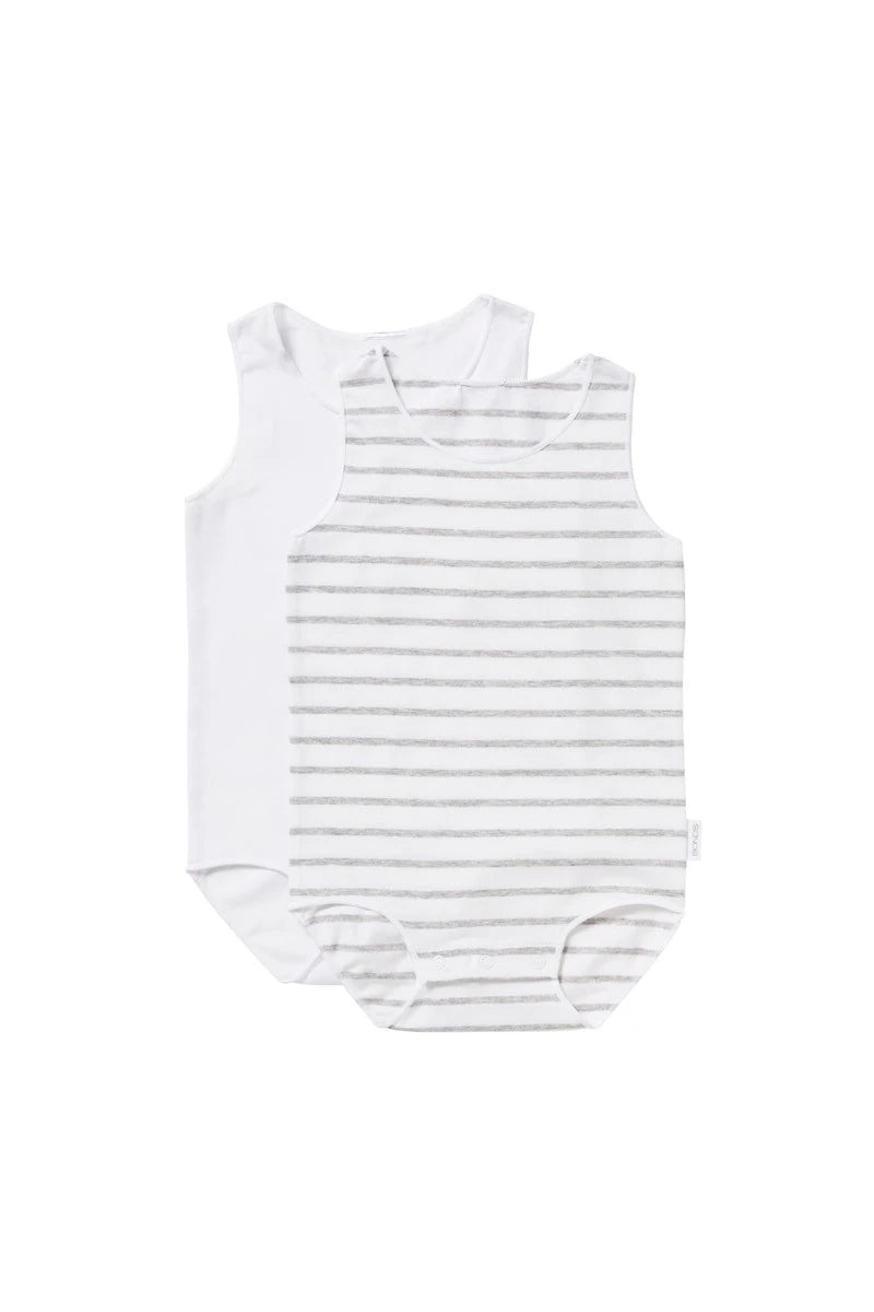 Bonds Wonderbodies 2 Pieces Single White And Grey 1
