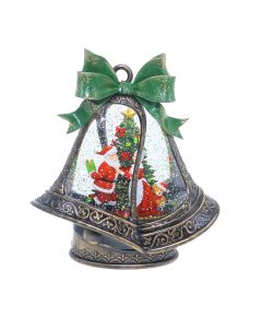 LED Bells With Santa And Mrs 24cm